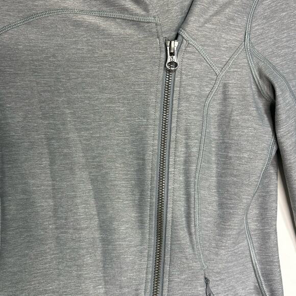 Lululemon Precision Jacket Heathered Battleship Gray Asymmetrical Full Zipper 4 - Picture 6 of 11